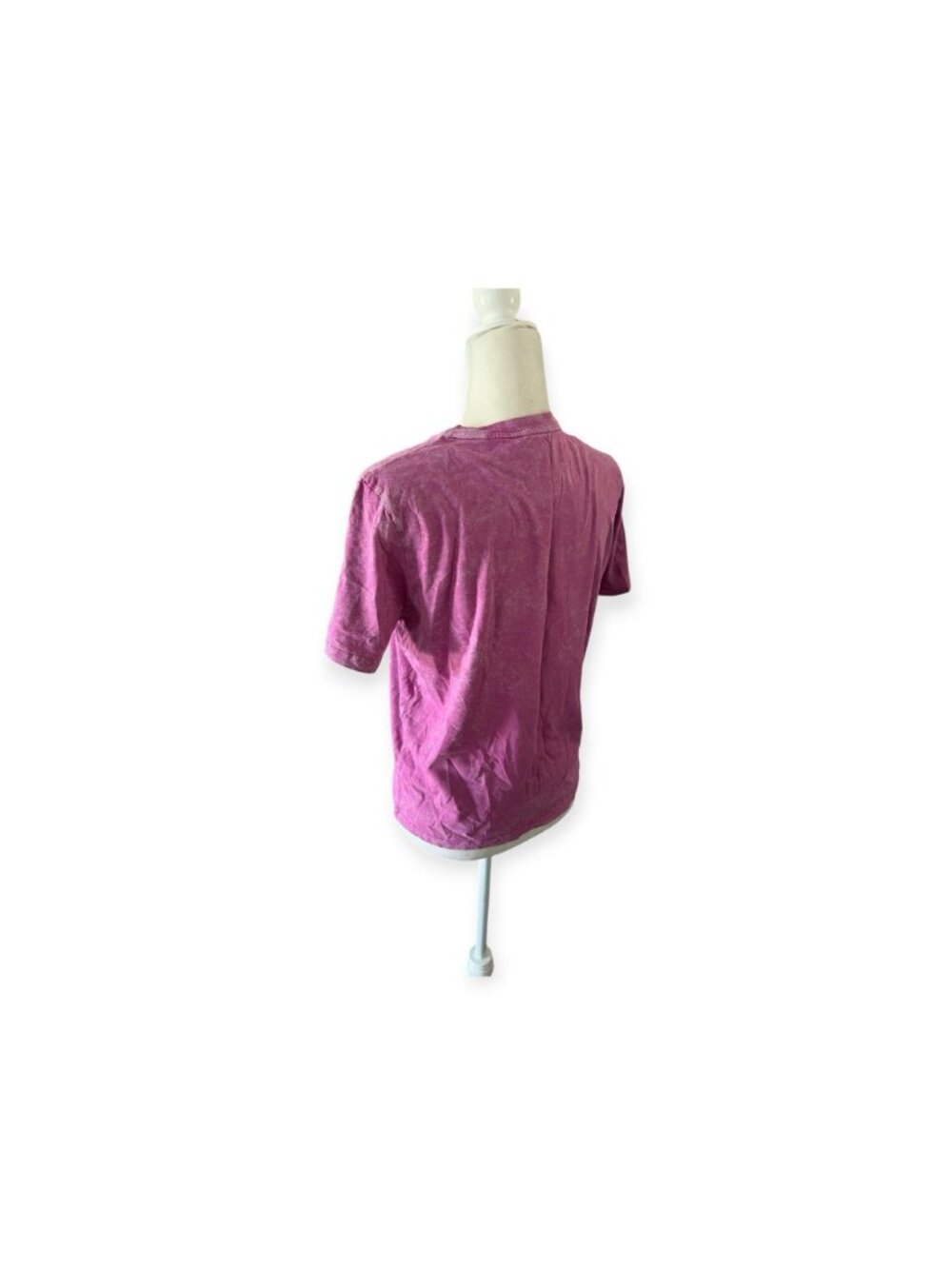 Sézane Organic Cotton Mineral Wash Crewneck T-Shirt Purple Magenta SZ S Basic - Picture 5 of 12